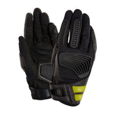 Guanti G-TWO LADY, un guanto estivo con protezione CE. Design Nero-Giallo Fluo. Di T.UR.